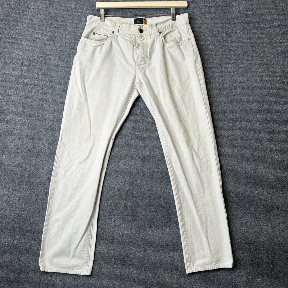 J Crew Jeans Mens 32x30 Off White 484 Slim Fit Canvas Selvedge Denim Casual